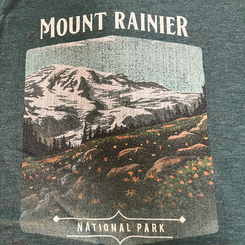 Mount Rainier National Park Graphic tri blend T-Shirt - Blue Green XL - Picture 2 of 8